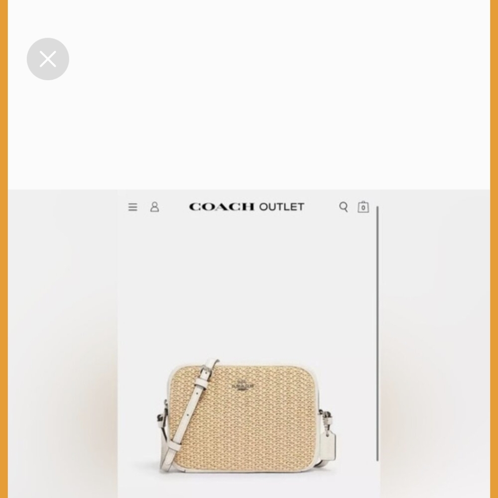 Coach Woven Tan Crossbody Bag